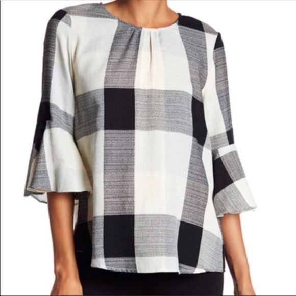 Ro & De Tops - Ro & De Buffalo Plaid Bell Sleeve Top